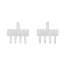 2X Plastic 4-Way Aquarium Oxygen Tube Fitting Distributor Valve