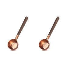 2x Coffee Bean Measuring Spoon Solid Wood Copper Measuring Spoon Coffee Powder Quantitative Scoop Measuring Spoon 10g