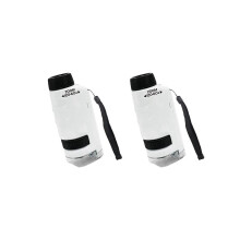 2X Minilabsters Miniscope Kids, Portable Labsters Microscope, Portable Labsters Microscope (White)