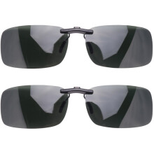 2x Unisex-Sonnenbrille mit klaren, polarisierten Gläsern zum Aufclipsen – Dunkelgrün