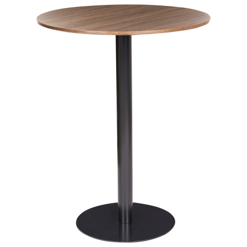 Beliani Bar Table MORELLA Black/ Dark Brown 80 cm 80 cm