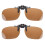 2X Unisex Rectangular Clip Lens Clip Polarized Sunglasses - Dark Grey 1