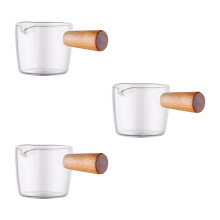 Juego de 3 piezas de cuencos para salsa con asa, cuencos para aderezos, cuencos de vidrio, salsera,
