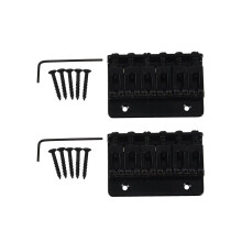 2x Schwarze 6-saitige feste Hardtail-Gitarrenbrücke für Stratocaster-Gitarre