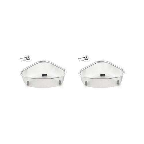 2X Triangular Sink Drain Basket Kitchen Triangular Filter Basket Fruit and Vegetable Storage Drain Rack