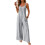 Damen-Hosen mit hoher Taille, elastisch, weites Bein,-Grau L 1