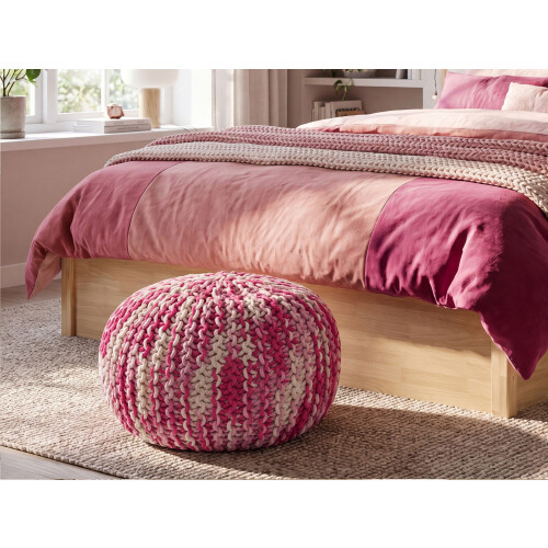 Beliani Pouffe CONRAD Cotton Pink 1