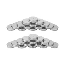 30er-Pack Edelstahl-Standard-Einmachglasdeckel, silberfarbene Glasdeckel mit Strohhalmloch, kompatibel