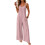 Damen-Hosen mit hoher Taille, elastisch, weites Bein,-Rosa L 1