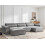 Beliani Modular Corner Sofa 5 Seater HELLNAR Left Hand Grey Fabric with Ottoman 2