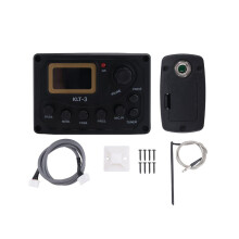 4-Band-Equalizer KLT-3 Akustikgitarren-Bass-EQ-Vorverstärker mit digitalem Stimmgerät und Gitarren-Tonabnehmer