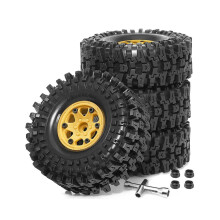 4 Stück Kunststoff-Radnaben, 1,9-Zoll-Gummireifen, Räder und Reifen für 1:10 RC-Crawler-Cars Axial SCX10