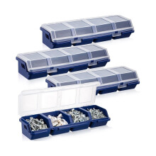 Organizador de tornillos de 4 piezas y contenedor de almacenamiento con cerraduras, caja organizadora