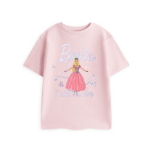(3-4 Years) Barbie Short Sleeved T-Shirt (Girls Pink)