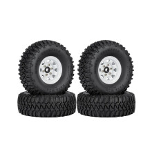 4-teiliger Satz 1,55-Zoll-Metallbeadlock-Felgen und -Reifen für 1/10 RC-Crawler-Cars Axial Jr RC4WD