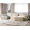 Beliani Modular Corner Sofa 4 Seater HELLNAR with Ottoman Velvet Light Beige Right Hand 4