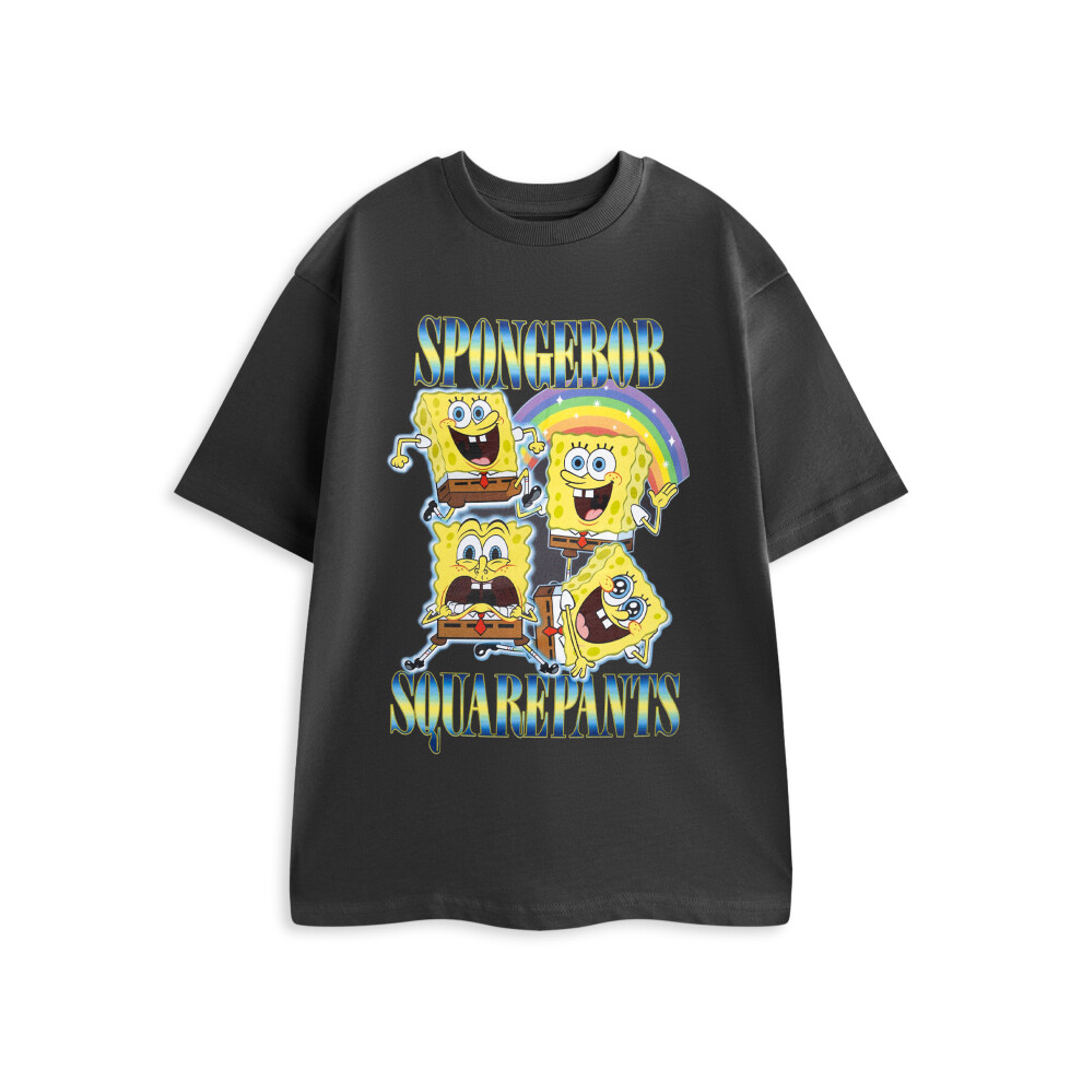Spongebob Squarepants (Small) Short Sleeved T-Shirt (Unisex Black)