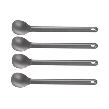 4 Titanlöffel 21,5 cm x 3,9 cm Campinglöffel Outdoor-Geschirr Langstielige Titanlöffel