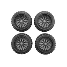 4-teiliges Set aus RC-Buggy-Rädern und -Reifen mit sechseckigen 17-mm-Felgen, passend für 1:8-RC-Straßenbuggy-Modelle