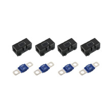 4 x ANS-H automotive fuse holders and 4 x high-current screw-in midi fuses, 100 amps, for cars, trucks, vehicles 100 A