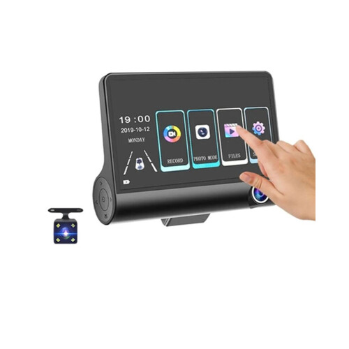4-inch Touchscreen Car DVR 1080P Dashcam Front Inside Rear Camera Night Vision Loop Recording G-Sensor (B)