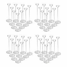 40 Stück 8,6 Zoll hohe quadratische Kartenhalter in Herzform, Tischkartenhalter, Ständer für Bilder,