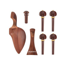 4/4 Violinen-Set, Zubehör für Violine in voller Größe, Palisander-Violinwirbel, Saitenhalter, Kinnhalter,