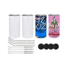 4-pack 12-ounce sublimation cups, empty, insulated stainless steel water bottles with lids and straws for DIY projects