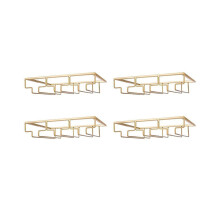 4 x 3-reihiges Weinglasregal für die Unterbaumontage, Stielglashalter aus Eisen, Weinglas-Organizer,