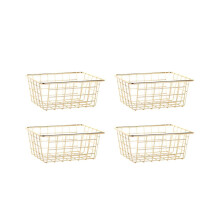 4 cestas de almacenamiento de color sólido para el hogar, cestas de hierro, caja de almacenamiento para
