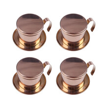 4x Edelstahl-Kaffeefilter für vietnamesische Einzeltassen, vietnamesische Handkaffeekanne, Tropffilter-Kaffeekanne,