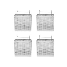 4x Edelstahl-Essstäbchenhalter, hängender Bestecktrockenkorb mit Haken, Geschirrabtropfkorb, Küchenutensilien