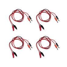 4x Crocodile clip to banana plug probe cable measuring lead 90cm 3ft