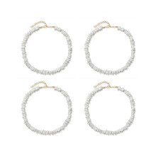 4er-Pack Puka-Muschel-Halskette für Damen, Boho-Stil, tropischer Hawaii-Strand-Look, Puka-Muschel-Surfer-Choker-Halskette,