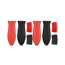 4x Silikon-Heißgriffhalter und zusätzliche Griffhalter, Gusseisenpfannengriffabdeckung, Silikongriffabdeckung