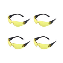 4X Sports Safety Glasses Eye Protection Glasses Lab Glasses Plastic Yellow Sunglasses