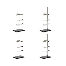 4X Support stands for laboratory-grade metal goods, cork-lined burette clamp with 8 retort rings (2 inch, 3 inch diameter)