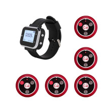 5 Rufknöpfe, 1 Armbanduhr, Pager, Restaurant, drahtloses Rufsystem, Sender, Paging, Café, Kellner, Service,