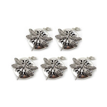 5-teilige Halskette mit Libellen-Aromatherapie-Diffusor-Anhänger aus Silber