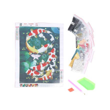 5D-Diamantmalerei-Set mit Koi-Motiv, komplett mit Diamanten, Kreuzstich-Set, Stickerei, Heimdekoration