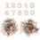 Ensemble de 200 lettres et chiffres en bois brut. 1