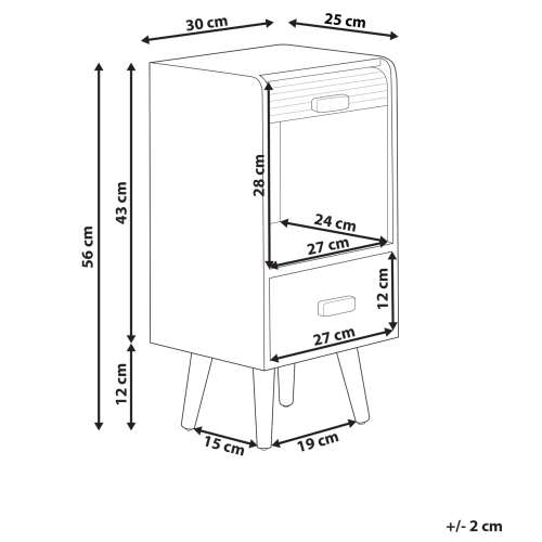 Beliani 1 Drawer Bedside Table NESIKA White 2