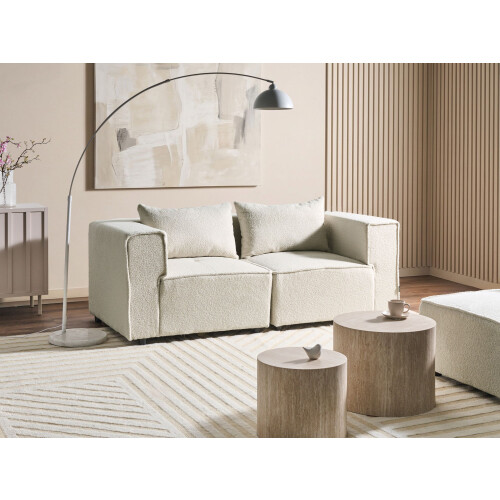 Beliani Modular Sofa 2 Seater AXEBO Boucle Off-White 1