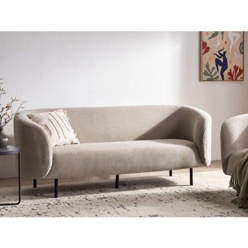 Beliani Sofa 3 Seater LOEN Fabric Taupe 1