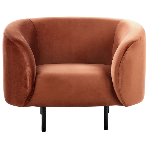 Beliani Armchair LOEN Velvet Orange 1