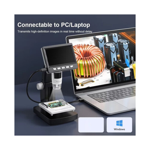 1000X Digital Microscope Biological Microscope 2MP 1080P Screen Solderable Coin Microscope PC View Windows Compatible 1