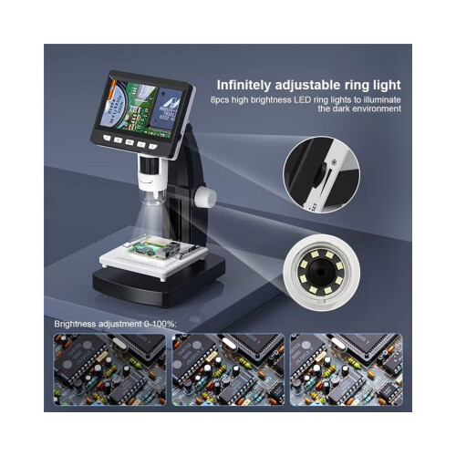 1000X Digital Microscope Biological Microscope 2MP 1080P Screen Solderable Coin Microscope PC View Windows Compatible 2