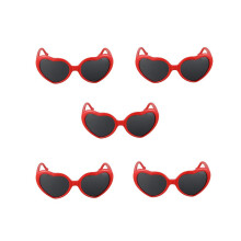 5x Modische, süße Retro-Sonnenbrille in Herzform im Lolita-Stil, perfekt für Abendkleider und Partys