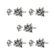 5x Fleur Stimmwirbel für Stratocaster/Tele/Akustikgitarre, 6L, Silber