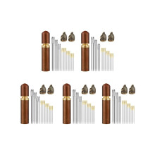 5-teiliges Nadelset aus Holz zur Aufbewahrung von Näh- und Sticknadeln, inklusive Fingerhut